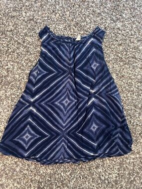Old Navy Navy Blue Geometric Tank Top